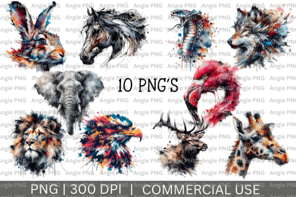 Download Abstract Watercolor Animal PNG Bundle - Watercolor animal png Collection