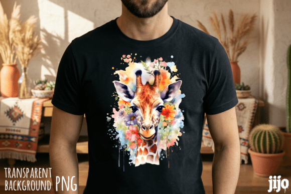 Download Giraffe Floral Watercolor Animal PNG - Watercolor animal png Collection
