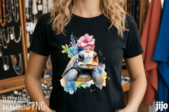 Download Turtle Floral Watercolor Animal PNG - Watercolor animal png Collection