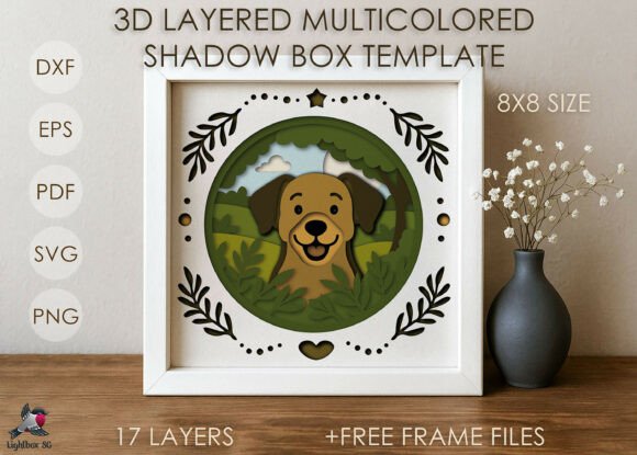 Download Baby Dog Shadow Box SVG DXF Template - Dxf template Collection