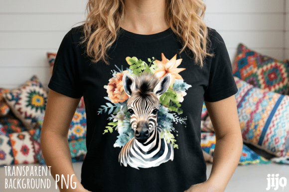 Download Zebra Floral Watercolor Animal PNG - Watercolor animal png Collection