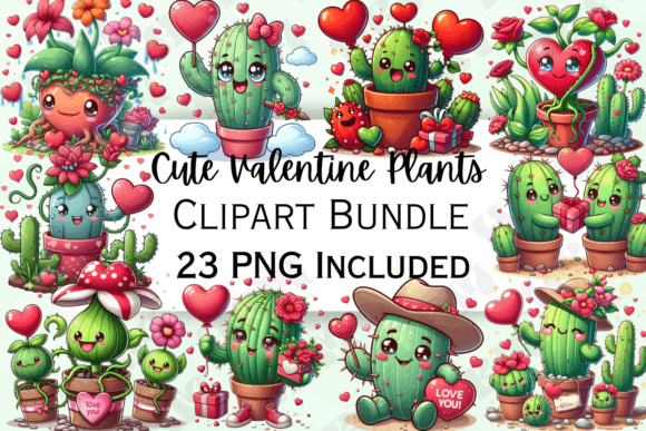 Download Cute Valentine's Day Plants Clipart - Premium Resources