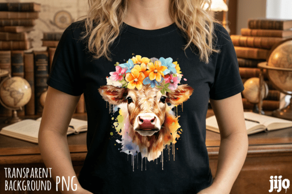 Download Cow Flowers Watercolor Animal PNG - Watercolor animal png Collection