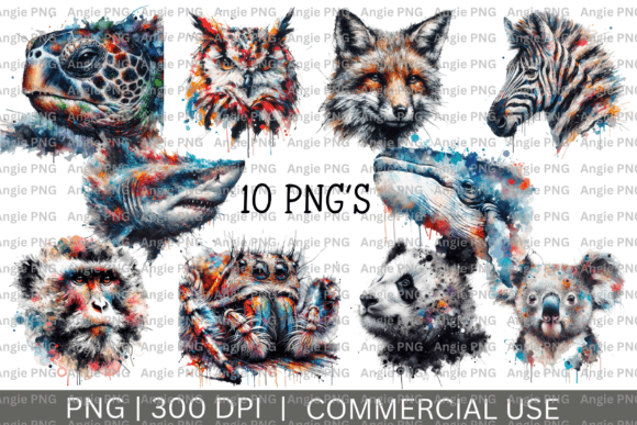 Download Abstract Watercolor Animal PNG Bundle - Watercolor animal png Collection