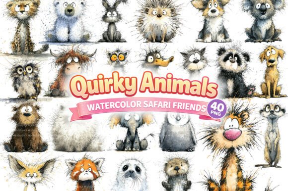 Download Quirky Watercolor Animal PNG Bundle - Watercolor animal png Collection