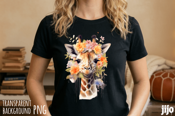 Download Giraffe Floral Watercolor Animal PNG - Watercolor animal png Collection